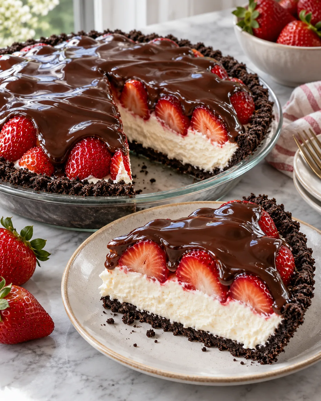 Chocolate Covered Strawberry Pie