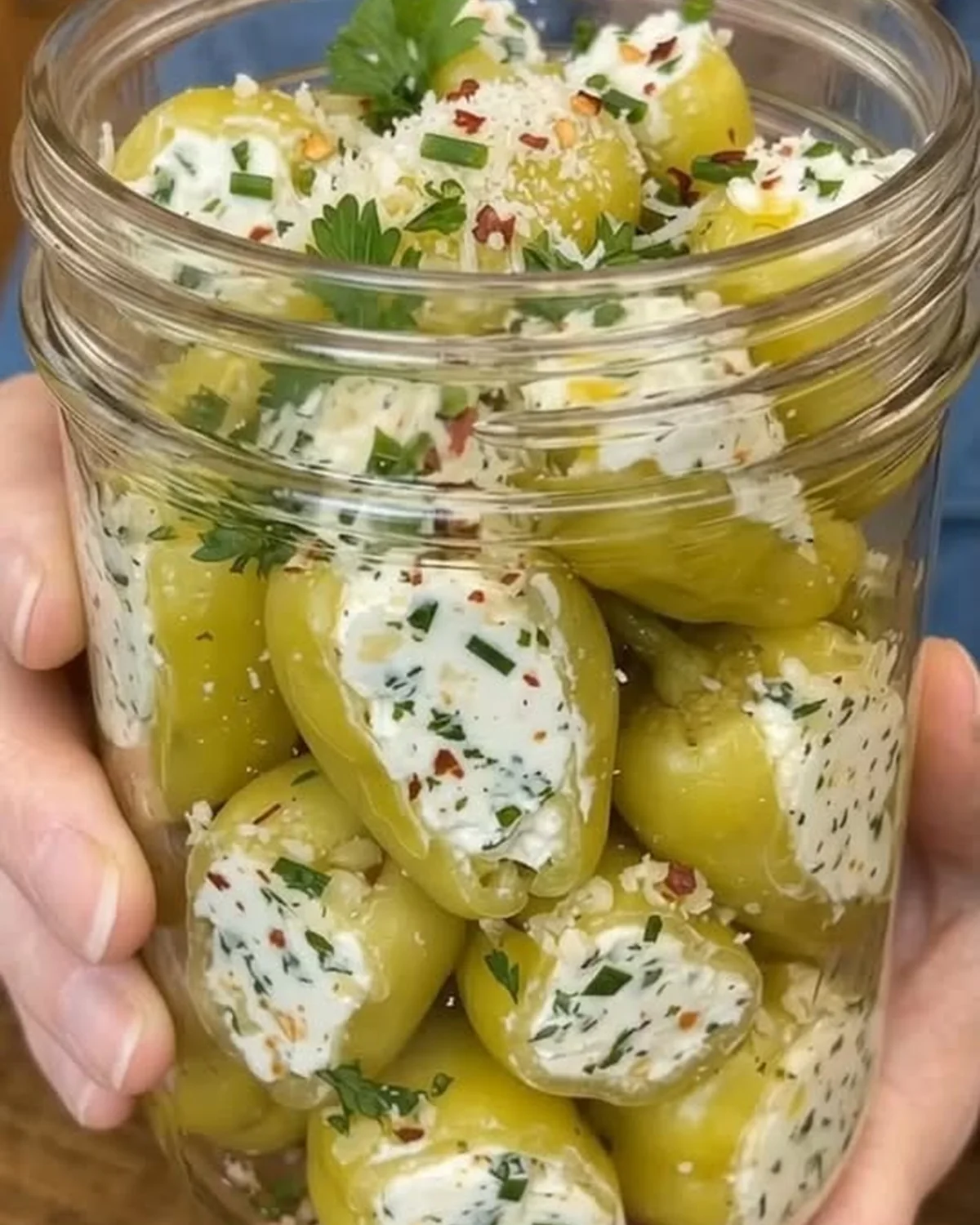 Cream Cheese Garlic Stuffed Pepperoncini