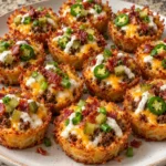 Crispy jalapeño ranch bacon cheeseburger hash brown cups