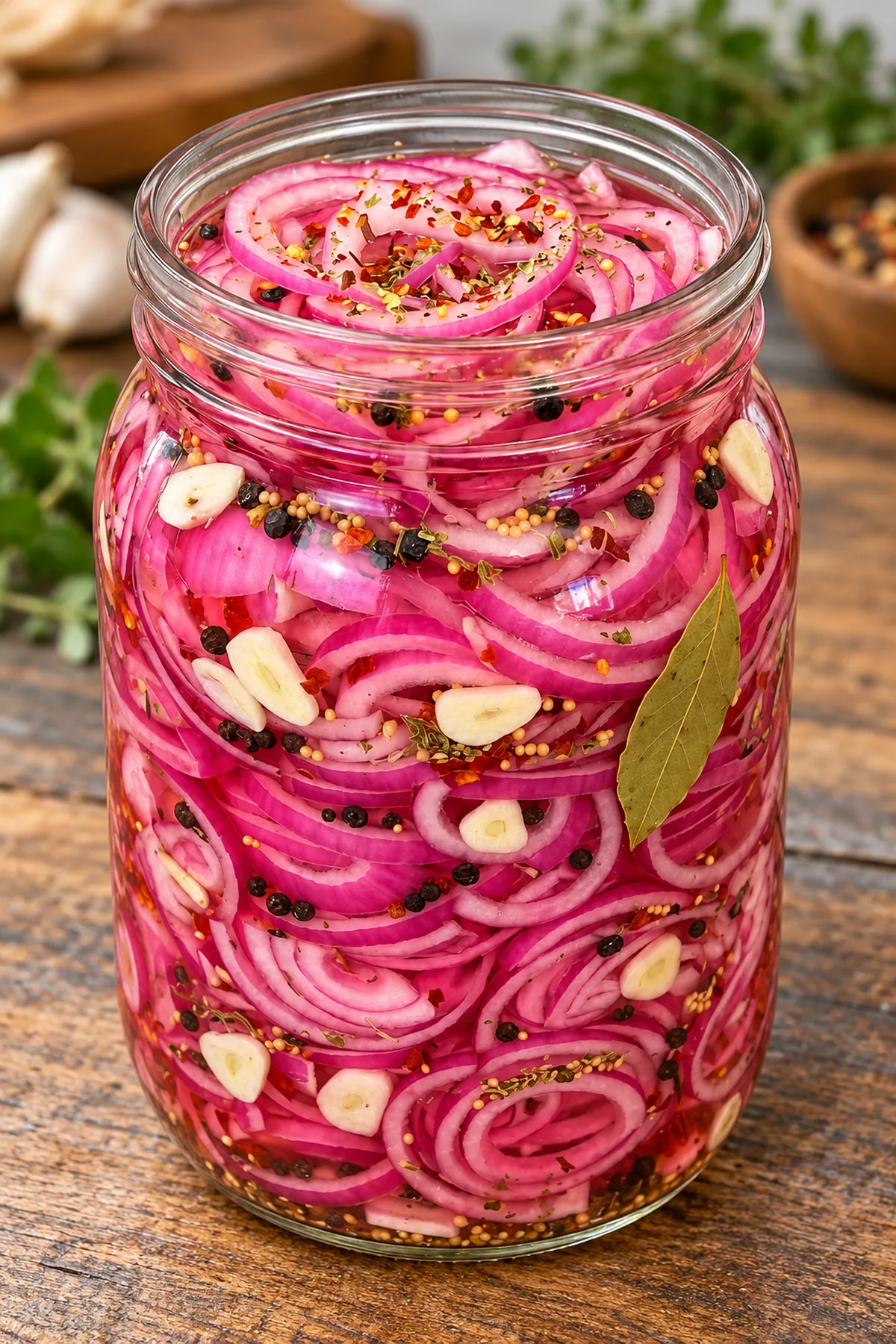 Garlic & Pepper Pickled Red Onions