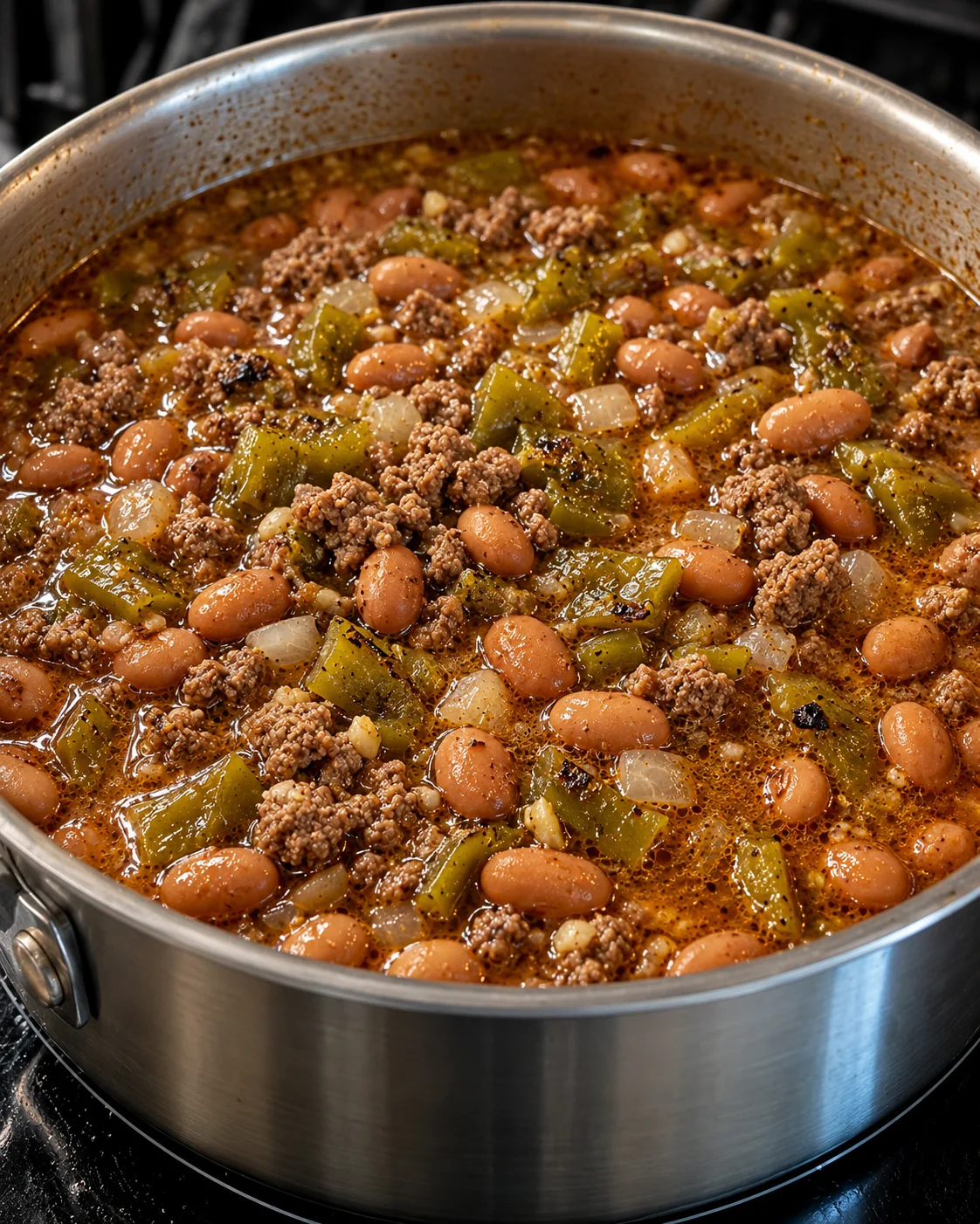 Green Chile Hamburger & Pinto Bean Stew