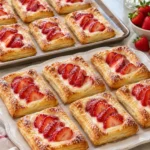 Flaky strawberry cream cheese danishes with fresh berries