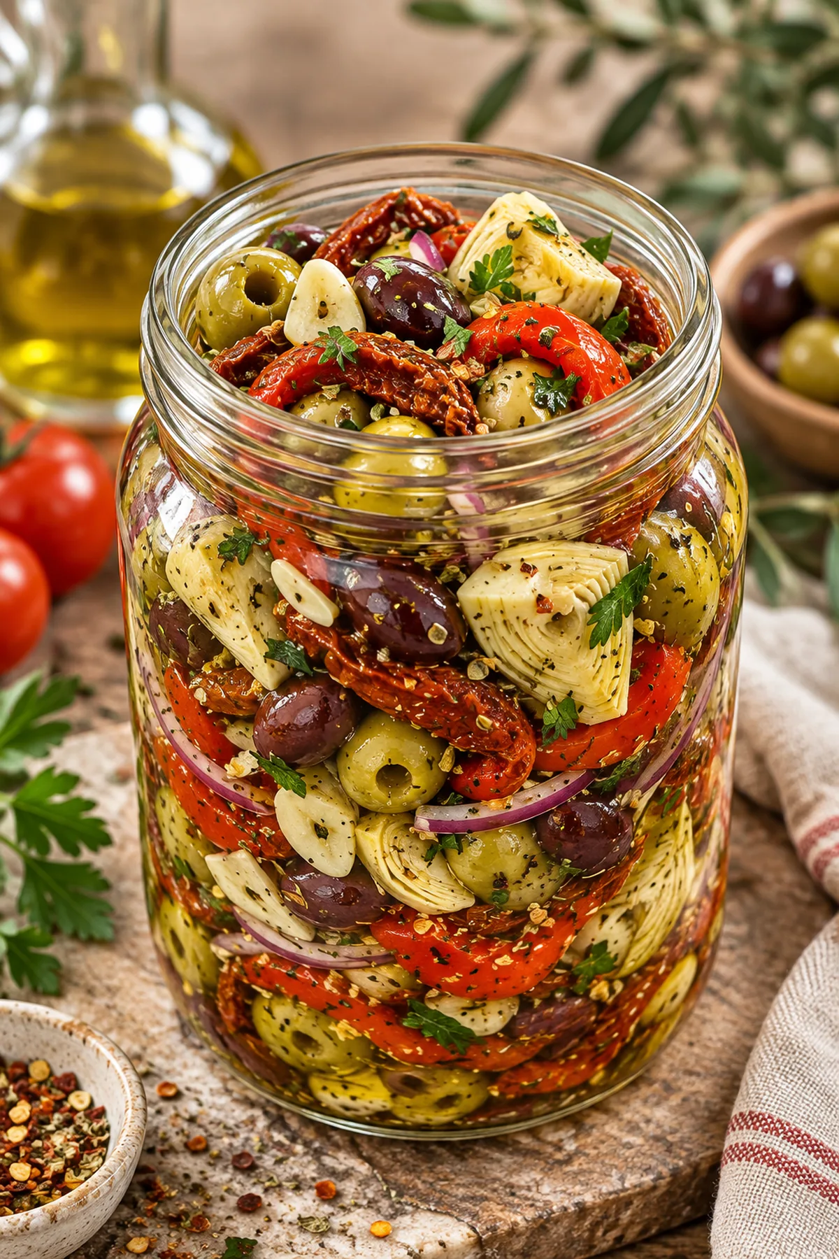 Sun-Dried Tomato Olive Antipasto Jar